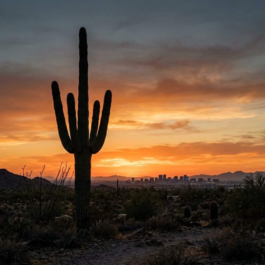 Saguaro Cactus at Sunset